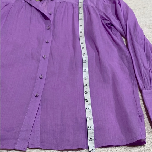 LOFT Women's lilac Button-Up Top, SP, NWT - Picture 9 of 12
